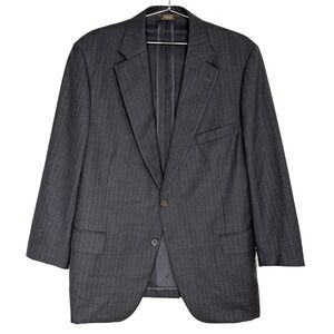 Paul Stuart‎ Wool Pinstripe Blazer Mens 46-40 Regular Gray Made in Canada